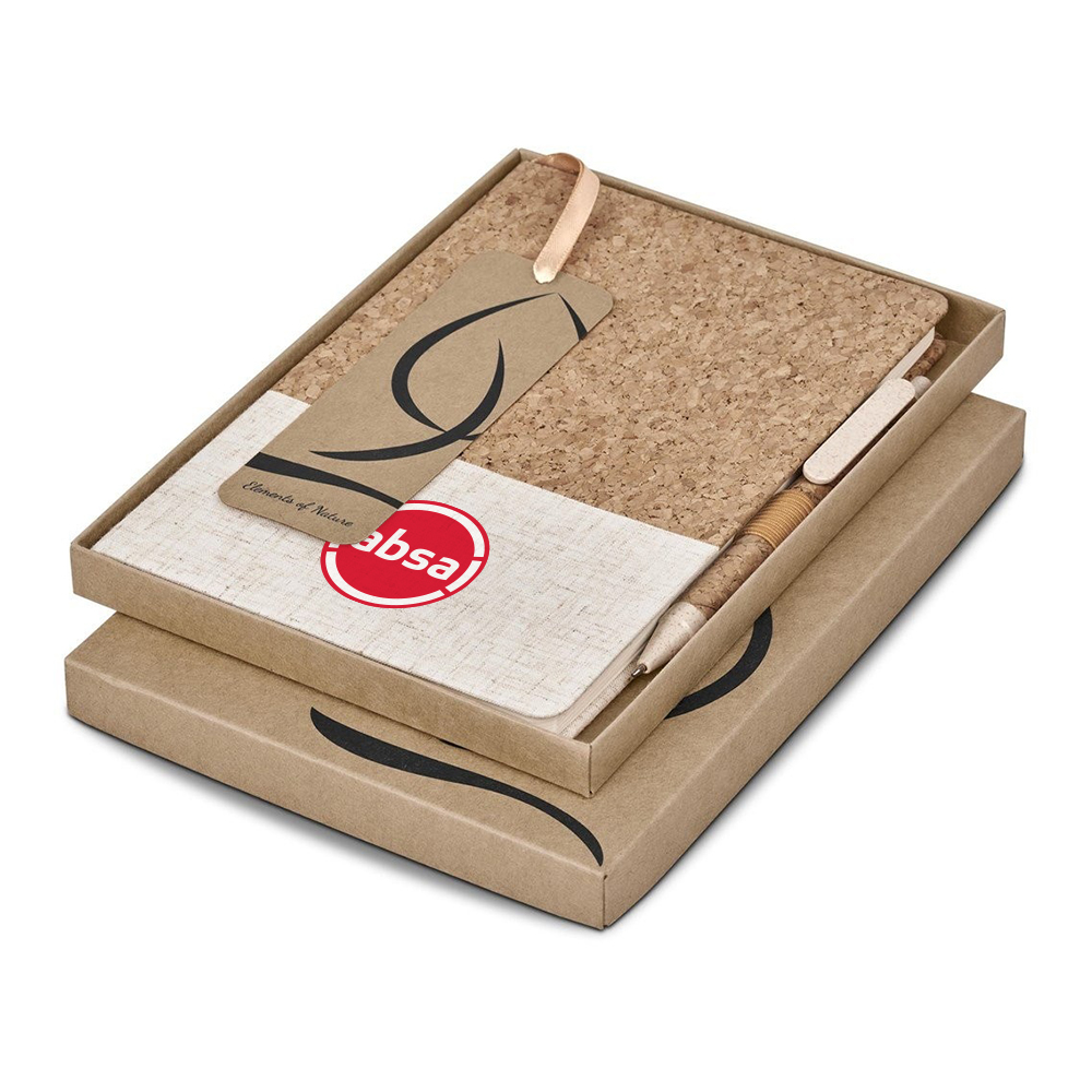 Okiyo cardon cork A5 notebook giftset | Absa Promo Shop