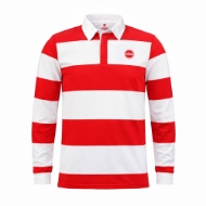 Picture of Unisex legacy long sleeve striped golf shirt red
