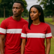 Picture of Unisex red and white t-shirt