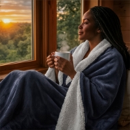 Picture of Serendipio glacial sherpa fleece blanket
