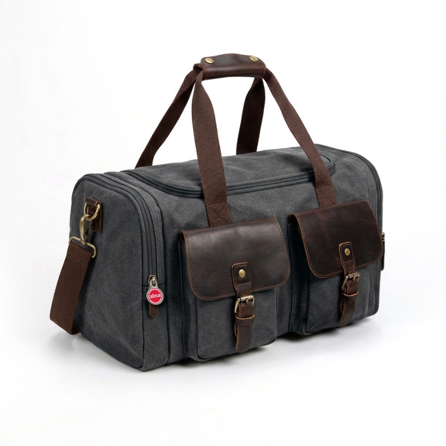 Picture of Leather and canvas bag